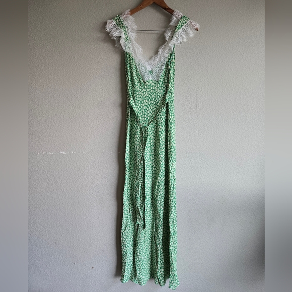 Rumored Frontier Lace Floral Maxi Dress in Green - Picture 3 of 6